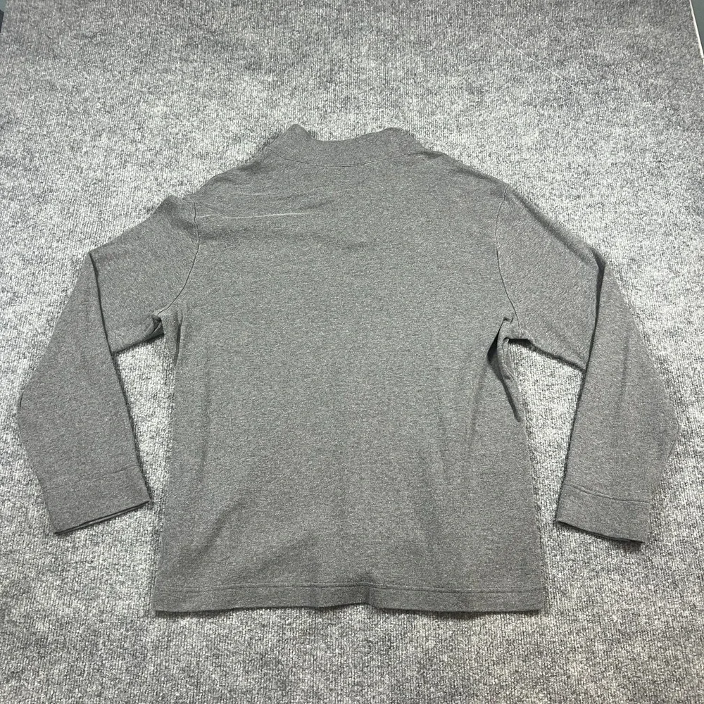 Banana‎ Republic Sweater Mens Extra Large Heathered Gray Cotton Knit Quarter Zip